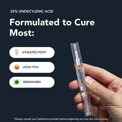 Lunavia Antifungal Pen – Cures Most Athlete’s Foot, Jock Itch, and Ringworm - 25% Undecylenic Acid with added Tea Tree, Jojoba, Clove Bud Oils & Aloe - 1-Pack Twist Pen (9ML Volume)