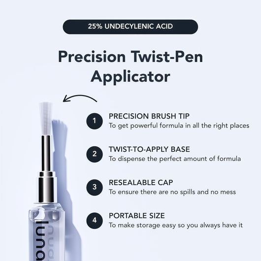 Lunavia Antifungal Pen – Cures Most Athlete’s Foot, Jock Itch, and Ringworm - 25% Undecylenic Acid with added Tea Tree, Jojoba, Clove Bud Oils & Aloe - 1-Pack Twist Pen (9ML Volume)